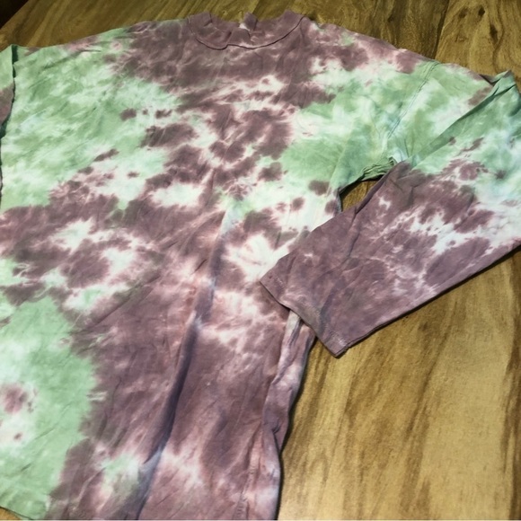 FREE People We The Free Tie Dye Purple Green Combo Long Sleeve Size Small - Picture 2 of 10